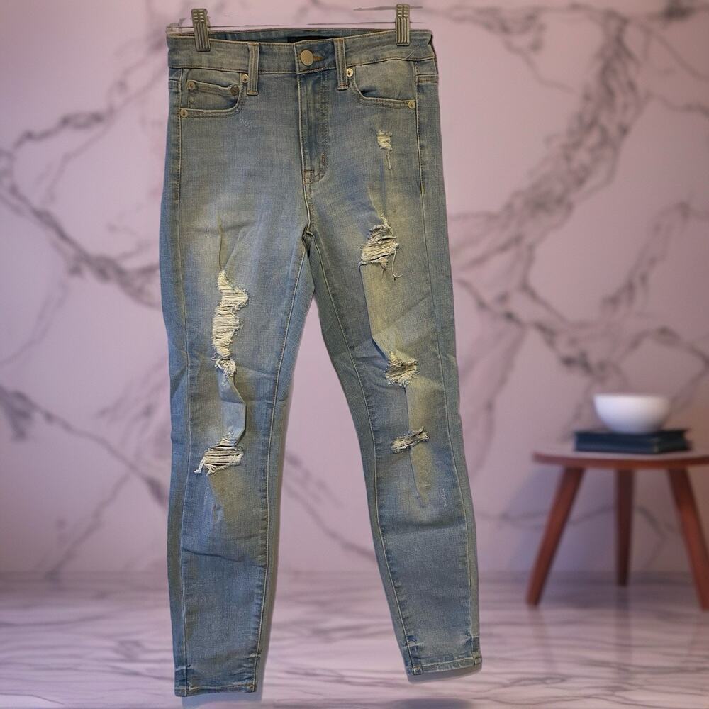Aeroposale AERO High Rise Jegging Women Jeans 2R Stretch Distressed Light Blue